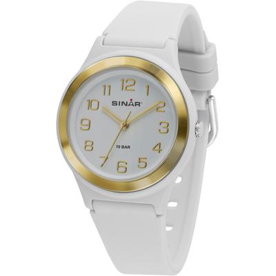 Quarzuhr SINAR, weiß, Armbanduhren, Damen, Armbanduhr, Damenuhr,Jugendliche, Silikonarmband, bis 10 bar wasserd. Image
