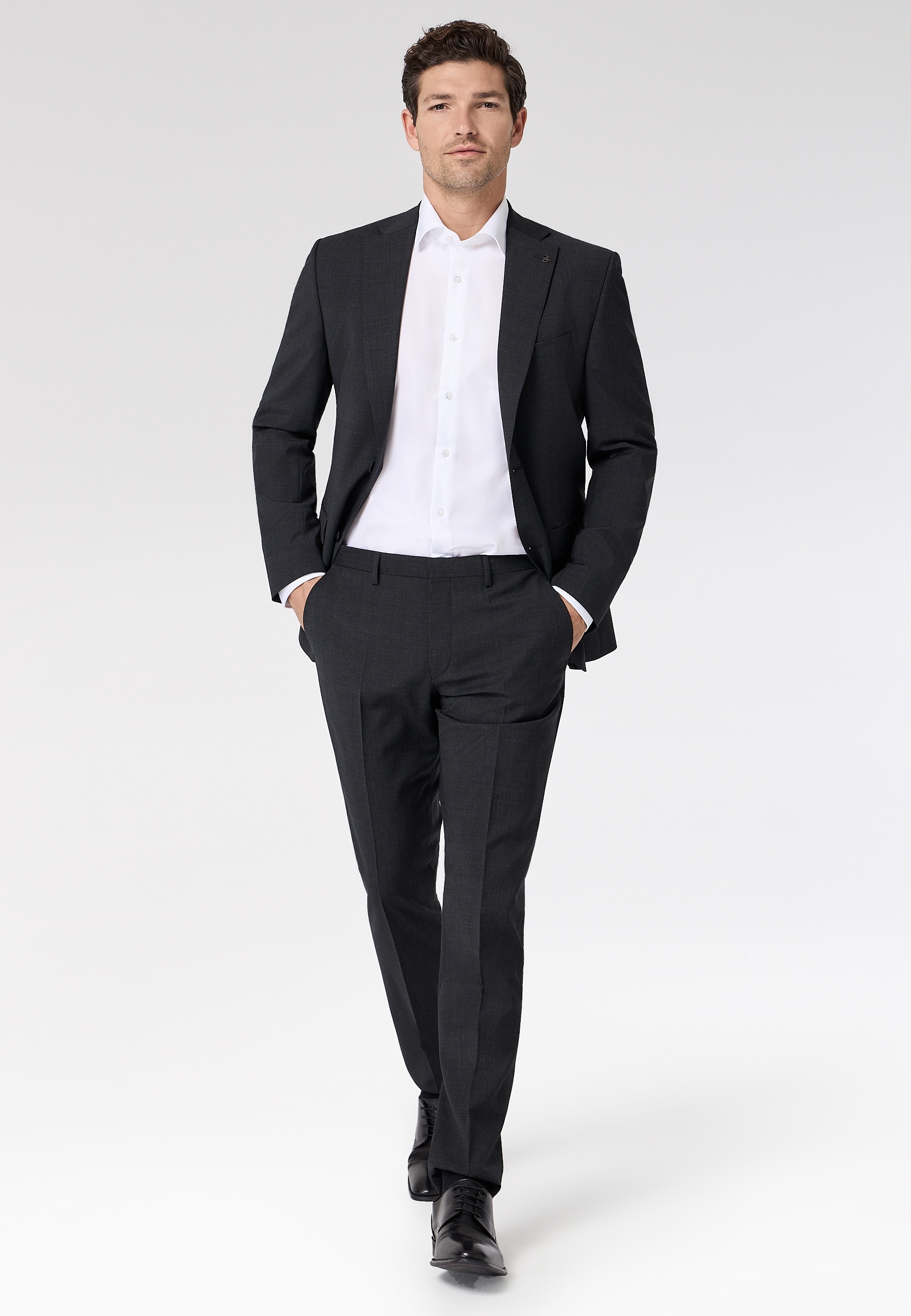Hosenanzug ROY ROBSON "Regular Fit", Herren, Gr. 106, grau, 60% Schurwolle, 38% Polyester, 2% Elasthan, Anzüge Image