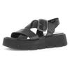 Sandalette GABOR, Damen, Gr. 39, schwarz, Kalbsleder, unifarben, modisch, Schuhe, Plateau, Sommerschuh, Riemchensandale mit großer Zierschnalle