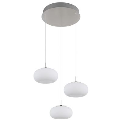 GLOBO LIGHTING LED-Hängeleuchte "QUINTARA", nickel matt, 1 flammig, Ø 20,00cm H: 150,00cm,, Lampen, Pendelleuchte, Essbereich, Wohnzimmer, kürzbar, Glas Image