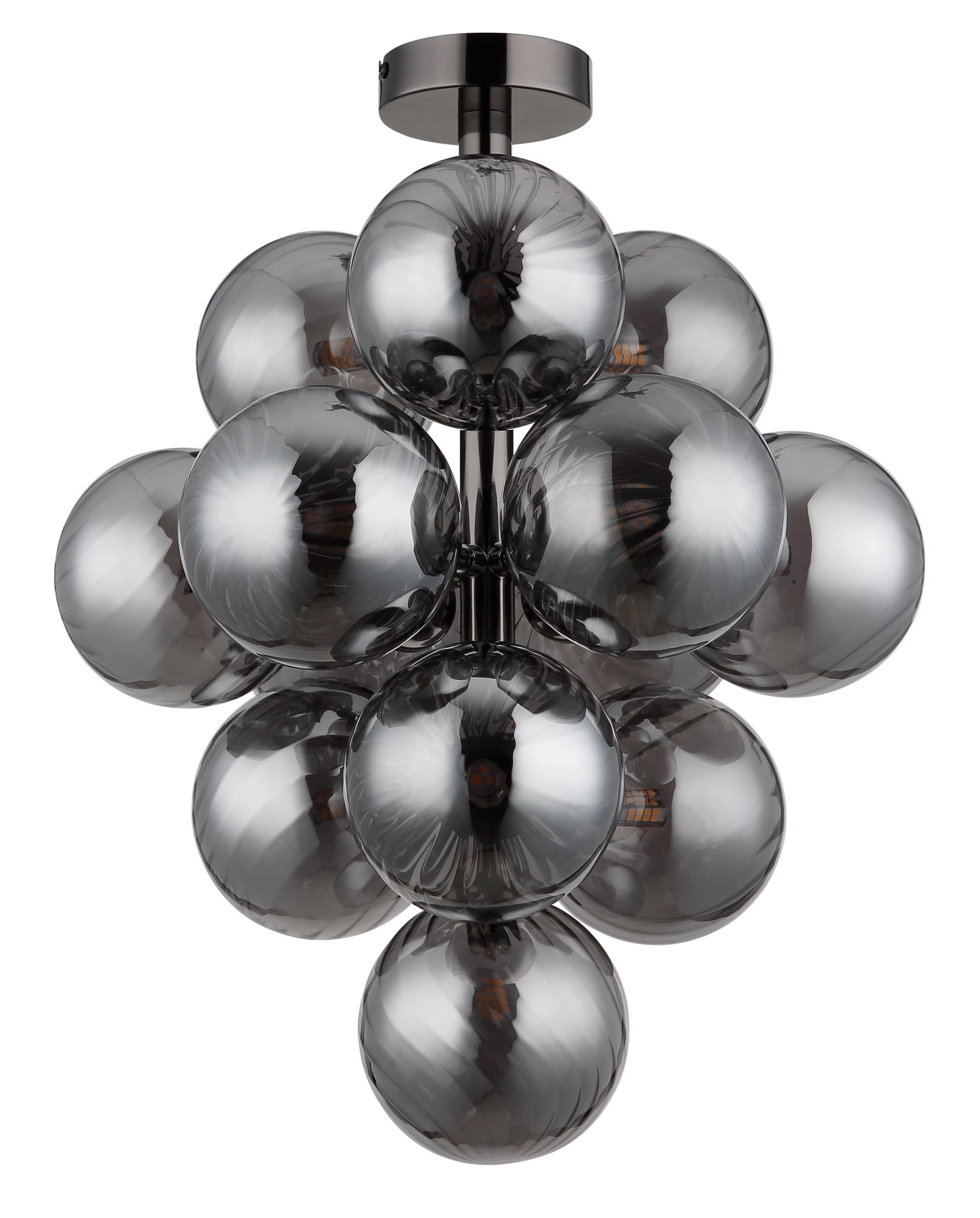 GLOBO LIGHTING Deckenleuchte "CONOR", grau (rauchfarben), 13, Ø 39,5cm, 1 Stk., Leuchten, Deckenlampe, Glas, Wohnzimmer, Essbereich Image