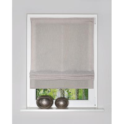 Raffrollo HOME WOHNIDEEN "TIRIAN" Gr. 3, grau (taupe), B:120cm H:140cm, Obermaterial: 100% Polyester, Raffrollos, Raffrollo Deko Leinenoptik, Uni Image
