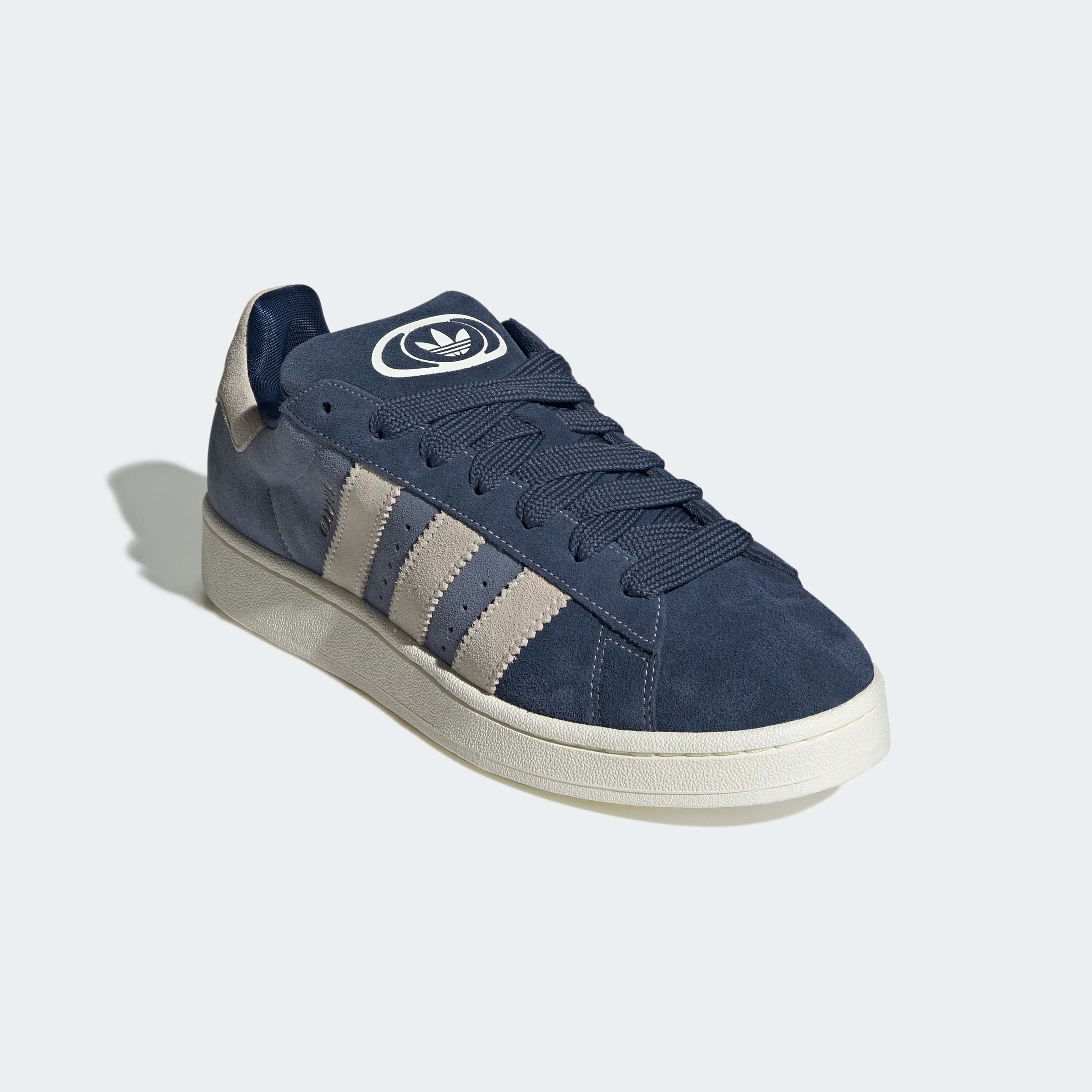 Sneaker ADIDAS ORIGINALS "CAMPUS 00S", Herren, Gr. 48, weiß (night indigo, sanftes weiß, preloved ink), Leder, Textil, Schuhe Sneaker