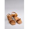 Riemchensandale ANISTON SHOES, Damen, Gr. 37, braun (camelfarben), Textil, Veloursleder, modisch, Schuhe, Sommerschuh, Sandalette, Zierkette - NEUE KOLLEKTION
