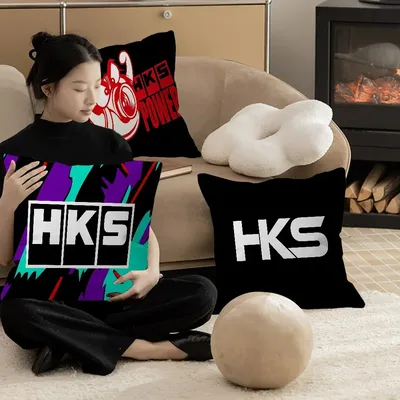 HKS Power Logo Stitch Lucky Dragon Kissenbezug Sofakissenbezug Home Room Dekoration Kinder Geschenk Image