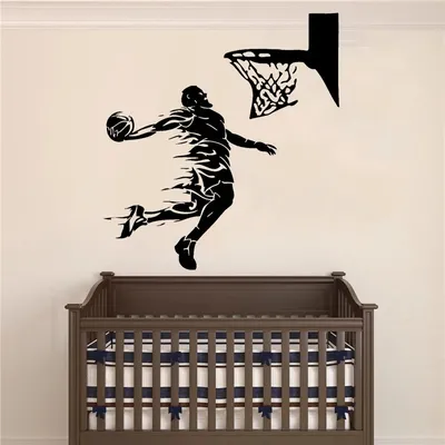 Athlet Basketball Slam Dunk Wanda uf kleber Sport Sport Wettbewerb Schul halle Teen Dekor Vinyl Image