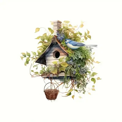 Grünes Blatt Vogelnest Wandtattoo Helle Wand für Zuhause, Schrank, Tür, Kühlschrankdekoration, Image