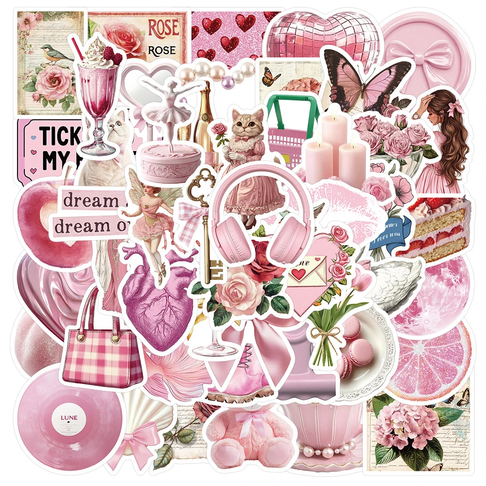 10/30/50 Stück süße INS rosa Cartoon Graffiti Aufkleber ästhetische Aufkleber DIY Laptop Koffer Gitarre Helm Kawaii Mädchen Geschenk Aufkleber Image