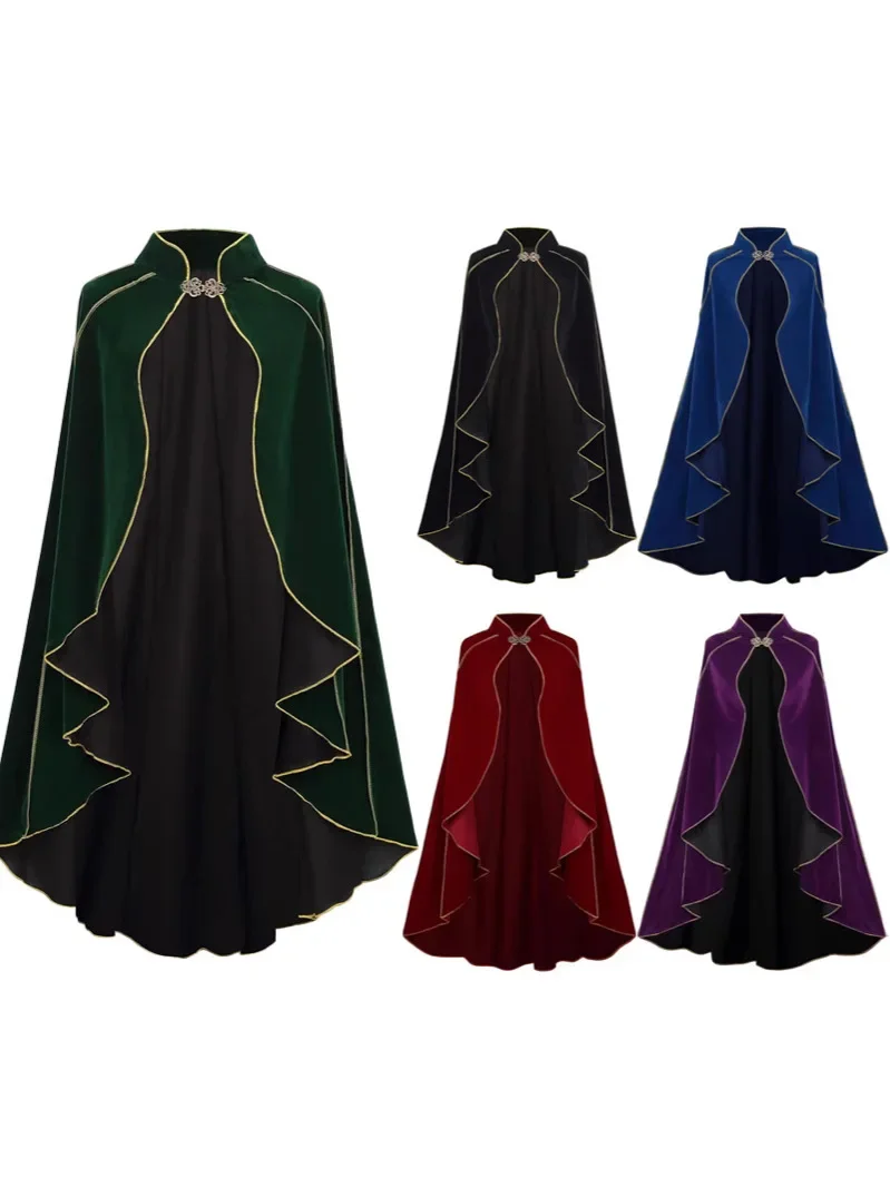Männer Halloween Umhang Cosplay Cape Mittelalterlichen Schal Vampir Piraten Robe Alte Ranger Kostüm Erwachsene Frauen Karneval Phantasie Party Image