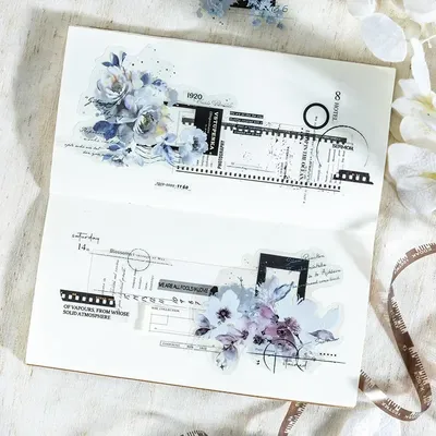 10Sheets pack Supplies Scrapbooking including stamps large sized collage stickers from Plant Cinema