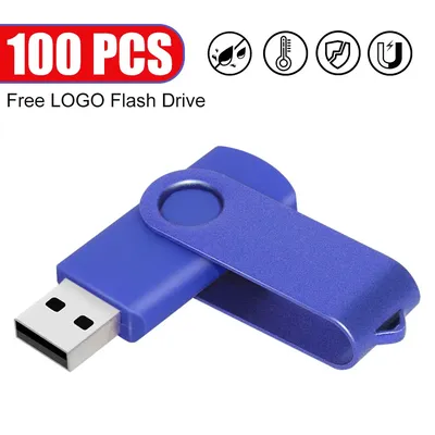 Free Custom Logo 100PCS USB 2.0 Flash Drive Pen Drive 256MB 512MB 1GB 2GB 4GB 8GB 16GB Pendrive