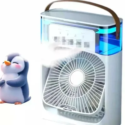Portable Humidifier Fan Air Conditioners USB Electric Fan LED Night Light Water Mist Fun 3 In 1 Air