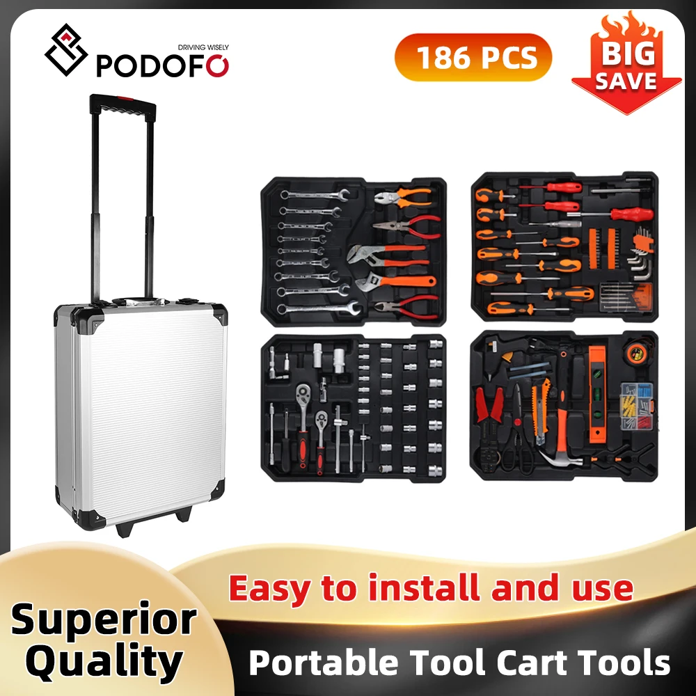 PodoNuremberg-Boîte à outils oller multifonctionnelle de maintenance industrielle, boîte à outils à main, rangement d
