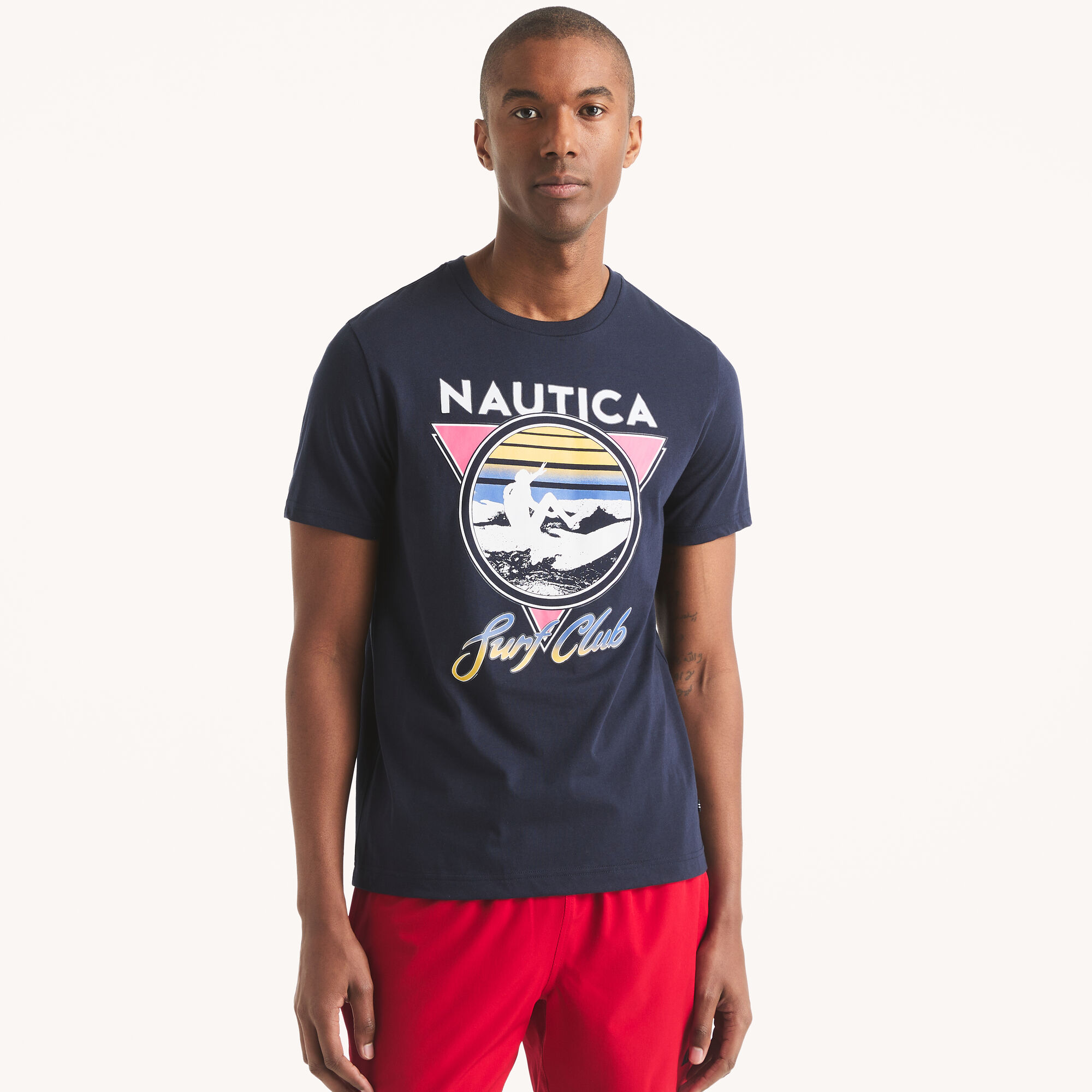 Nautica Men's Surf Club Graphic T-Shirt 482 (Stellar Blue Heather), M