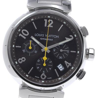Louis Vuitton Accessories | Louis Vuitton Tambour Q1121 Chronograph Brown Dial Automatic Men's Watch | Color: Silver | Size: About 17.5cm (6.9 Inch)