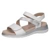 Riemchensandale CAPRICE, Damen, Gr. 39, silber (weiß, silberfarben), Leder, sportlich, Schuhe, Keilsandalette, Bequemschuh, Sommerschuh im Metallic-Look