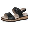 Keilsandalette CAPRICE, Damen, Gr. 40, schwarz, Nappaleder, modisch, Schuhe, Riemchensandale, Sommerschuh, Klettverschluss unter der Zierschnalle