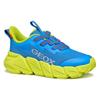 Sneaker GEOX "J FLEXYPER FAST BOY", Kinder, Gr. 29, blau (blau, lime), Textil, Synthetik, colorblocking, sportlich, Schuhe, Chunky Sneaker, Laufschuh, Sportschuh mit praktischem Gummizug