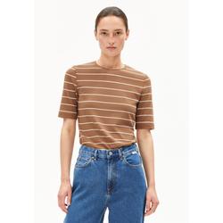 JAANISARA FINE STRIPE - Frauen Slim Fit T-Shirt - mehrfarbig (Größe: L)