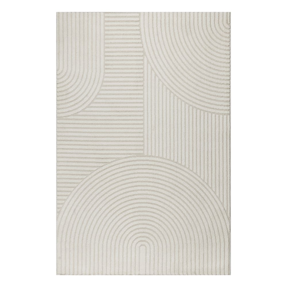 Tappeto pelo corto archi scandinavo, crema, 160 x 230 cm