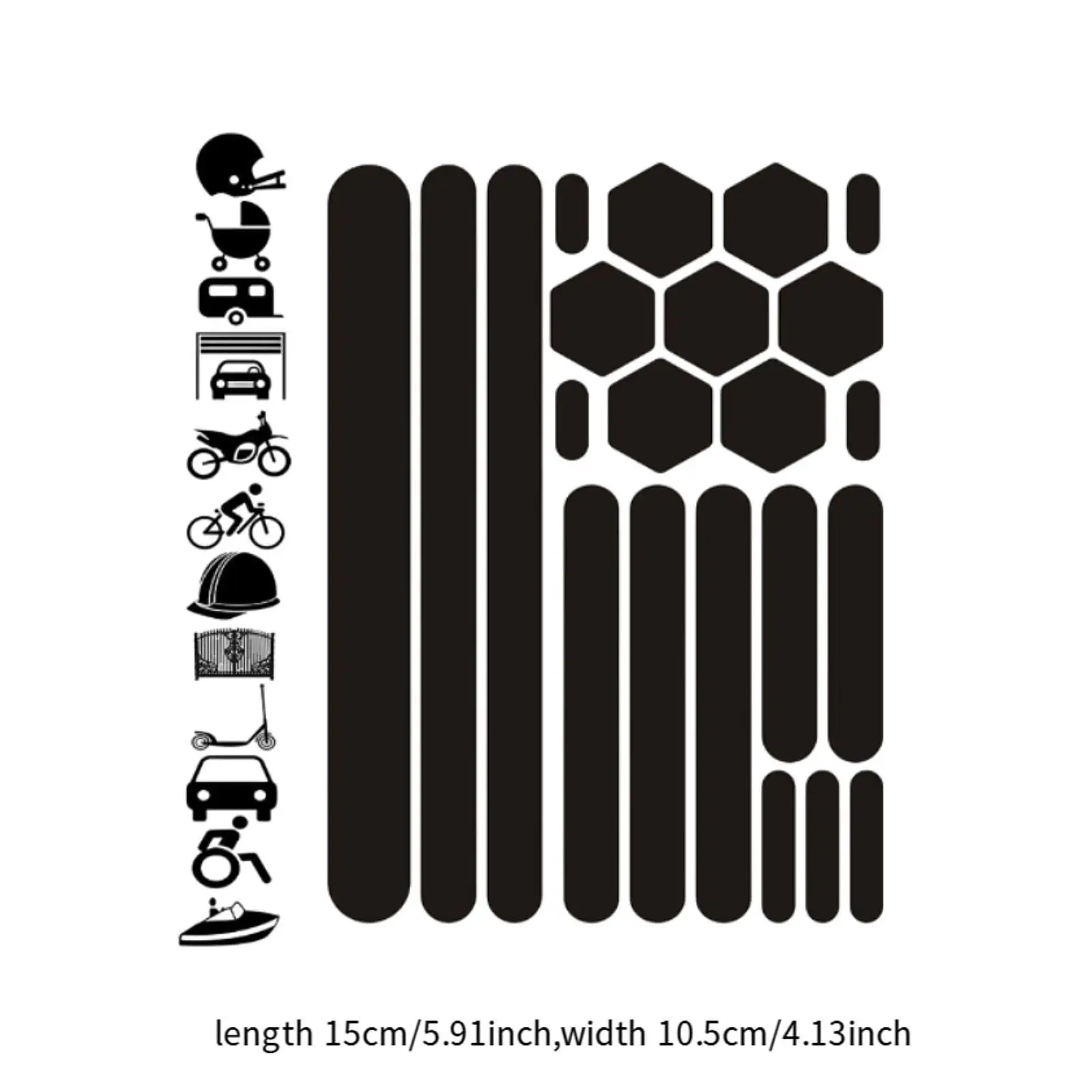 Reflektierendes Aufkleber-Set für Motorradhelm-Aufkleber für Fahrrad, Radfahren bei Nacht, Fahrradwarnung, reflektierende Aufkleber, Aufkleber, Dekor Image