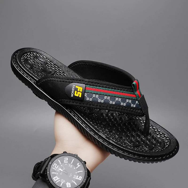 Sommer Mann Flip-Flops Anti Slip Hausschuhe männer Hause Outdoor Hausschuhe Strand Rutschen Persönlichkeit Trend Männliche Freizeit Flip-Flops Image