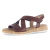Riemchensandale GABOR "RHODOS", Damen, Gr. 38, braun, Kalbsleder, unifarben, casual, Schuhe, Keilsandalette, Sommerschuh, Komfortschuh in Weite G (= weit)