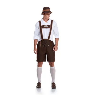 Deutschland traditionelle Oktoberfest Bier Herren Bar Kostüm bayerischen Deluxe Lederhosen Image