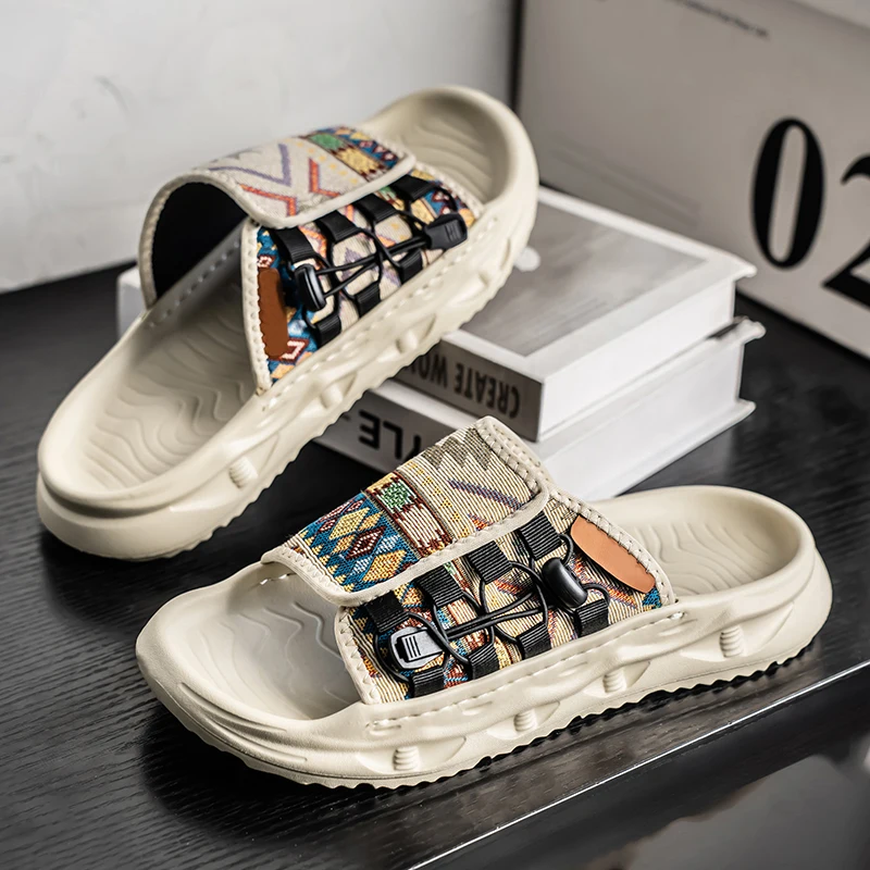 Herrenmode Hausschuhe Sommer weiche Sohlen rutschfeste Outdoor Strandschuhe Freizeithausschuhe Jugend Joker Gezeitensandalen Wanderschuhe Image