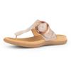 Dianette GABOR, Damen, Gr. 42, beige, Ziegenveloursleder, unifarben, casual, Schuhe, Keilabsatz, Sommerschuh, Bequemschuh mit dekorativer Zierschnalle
