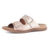 Pantolette GABOR, Damen, Gr. 39, braun (kupferfarben), Ziegenleder, metallic, Basic, Schuhe, Keilabsatz, Sommerschuh, Bequemschuh, praktische Klettverschlüsse