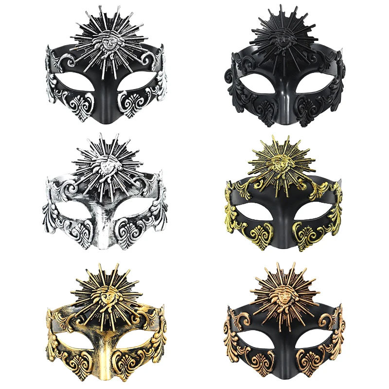 Römischer Sonnengott Steampunk Phantom Maskerade Cosplay Maske Kunststoff halbes Gesicht Männer Frauen Punk Karneval Halloween Requisiten Tanz maske Image
