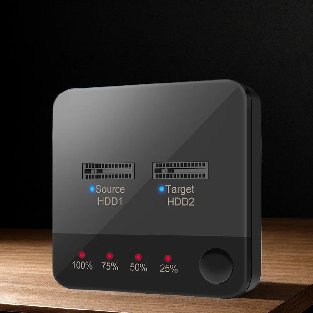 M.2 SATA/NVMe Dual-Bay Festplatten-Dockingstation Offline-Klon-Dockingstation-Duplikator mit LED-Anzeige M.2 SSD-Duplikator Image
