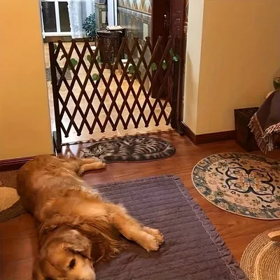 Retractable Wooden Pet Gate for Dogs Cats - Easy Install Indoor Safety Barrier for Home, Bedroom, Doorway & Stairs