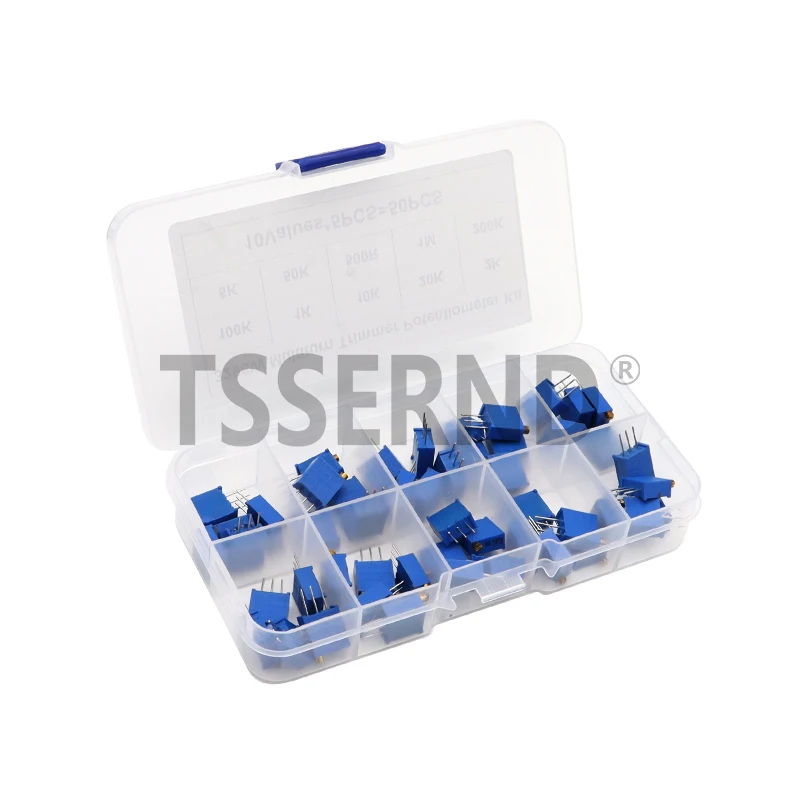 50 teile/los 3296 W Multiturn Trimmer Potentiometer Kit Hohe Präzision 3296 Variable Widerstand Mit Kostenloser Box elektronische diy kit Image