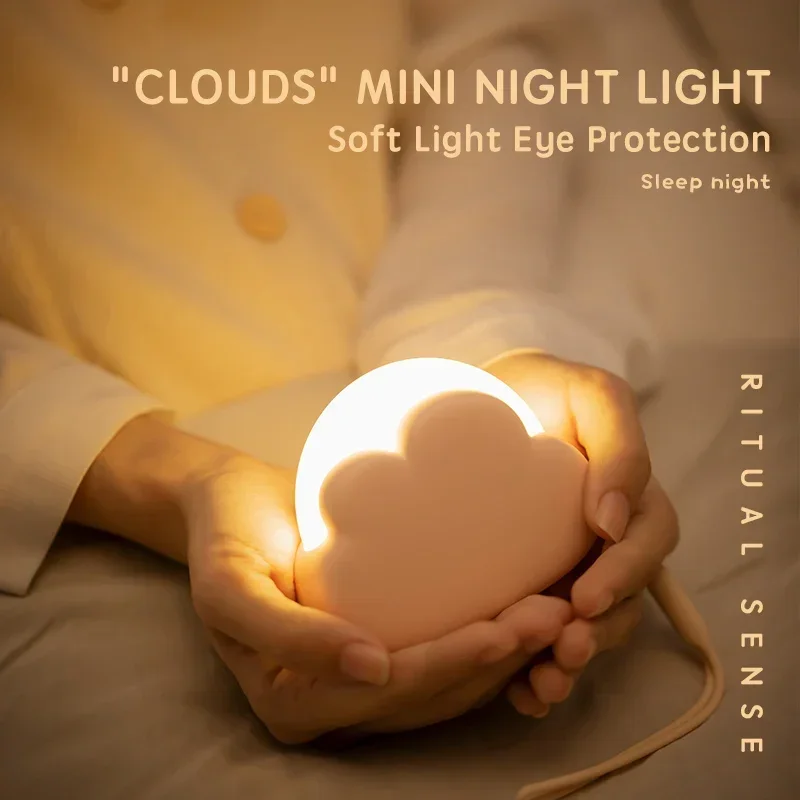 Wolke Nachtlicht Mini USB Aufladbare Entzückende Wolke Form LED Nachtlicht Für Schlafzimmer Baby Kinder Kreative Geschenk Nachttisch Lampe