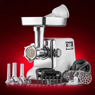 Turboforce 3000 Series 5-in1 Electric Meat Grinder 3000W Max 3Speed Size #12 5 Grinding Plates 3