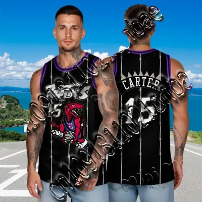 25 Year Raptors 15 Carter Special Retired Retro Shirt Boys and Girls Basketball Set Performance Set
