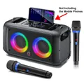 Altoparlante Bluetooth portatile T22 con luce a LED, altoparlante esterno Bluetooth con doppio microfono wireless, luce colorata a LED per casa, feste, viaggi