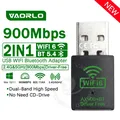 Adattatore Bluetooth WiFi USB 900Mbps 2 in 1 Dual Band 2.4G/5GHz Wi-Fi Dongle Scheda di rete wireless ad alta velocità Ricevitore 802.11AC per PC Laptop Supportato Win10/Win11