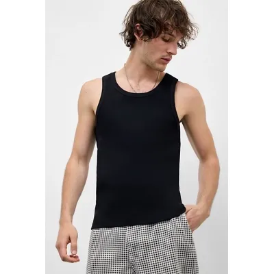 BDG Black Ribbed Vest Jacket - Black L at Urban Outfitters