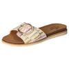 Pantolette MUSTANG SHOES, Damen, Gr. 39, beige pastellfarben, Synthetik, Flechtoptik, modisch, Schuhe, Flats, Sommerschuh, Sandale in Flechtoptik
