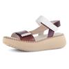 Sandalette GABOR, Damen, Gr. 42, braun (camelfarben kombiniert), Leder, Ziegenveloursleder, modisch, Schuhe, Plateau, Keil, Riemchensandale mit Best Fitting-Ausstattung