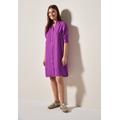 Blusenkleid CECIL, Damen, Gr. M (40), US-Größen, magenta lacquer, Stoff, 100% Leinen, unifarben, casual, comfort fit knielang, V-Ausschnitt, 3/4-Ärmel Bündchen, Kleider, knielang