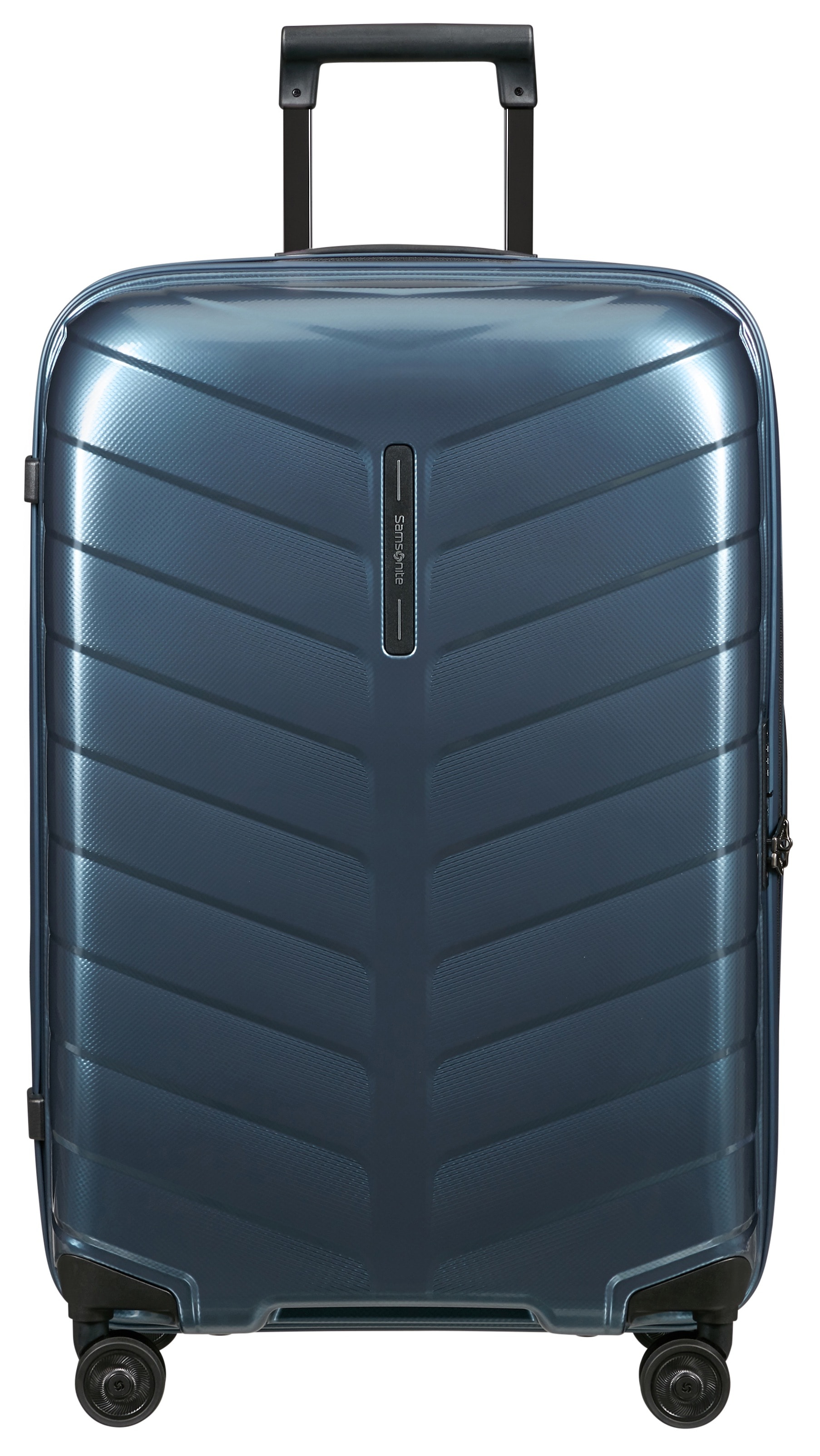 Hartschalen-Trolley SAMSONITE "ATTRIX, verschiedene Größen und Farben", Gr. B/H/T: 46 x 69 x 27 73, blau (steel blau), Polypropylen, Strukturmuster, Klassisch, Koffer, Hartschalen-Koffer Reisegepäck TSA-Schloss Volumenerweiterung bei S Image