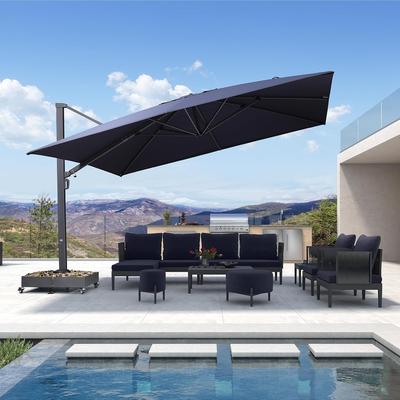 PURPLE LEAF Extra Large Premium Patio Cantilever Offset Umbrella with 360-degree Rotation