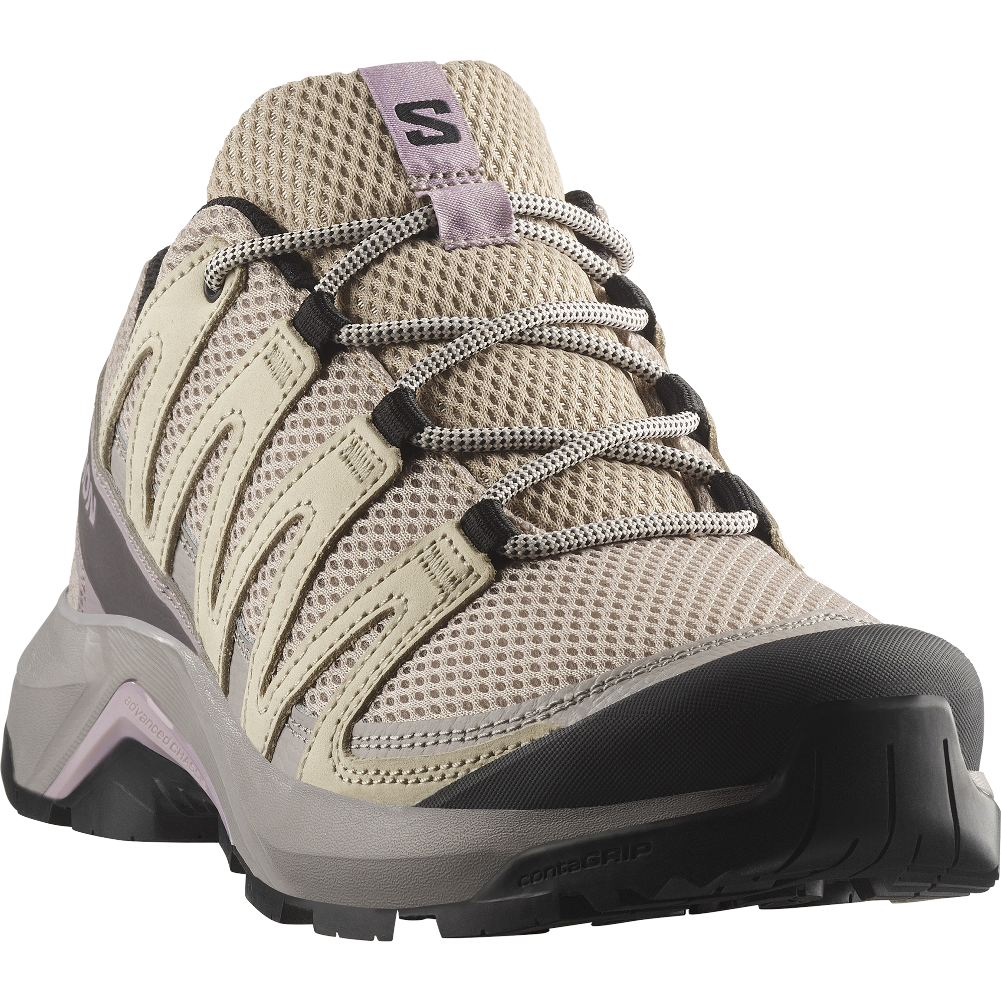 Wanderschuh SALOMON "X-ADVENTURE RECON W", Damen, Gr. 40, oxford tan, rainy day, nirvana, Leder, Textil, Schuhe Wanderschuh, wasserdicht