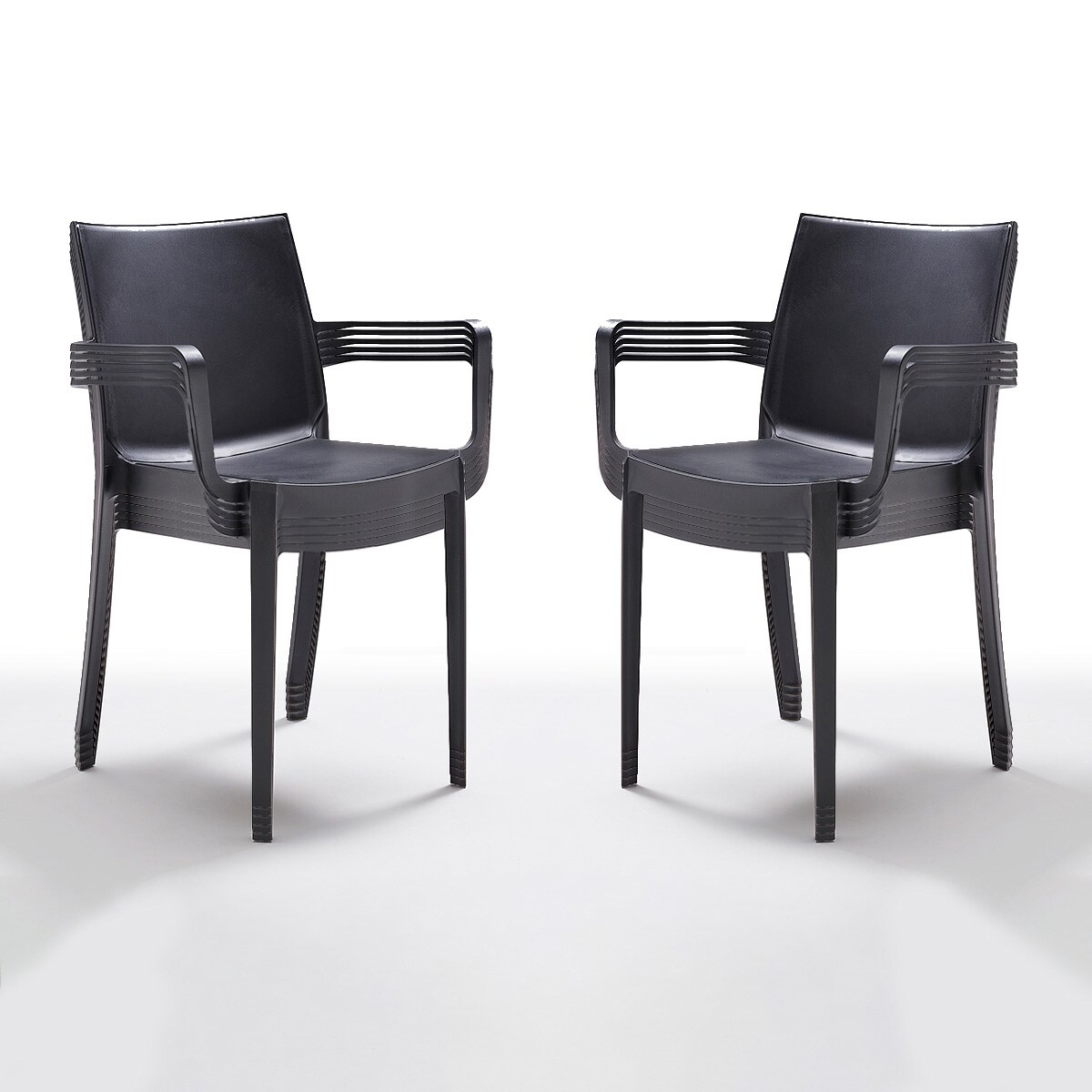 BICA Victoria Gartenstuhl Graphit 10er Set – Wetterfest & Stapelbar | Outdoor-Stuhl mit Armlehnen Image