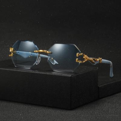 TEMU 1 Pair Of Men's Metal Gradient Frame Retro Luxury Exquisite And Business Casual Fashion Glasses Suitable For Daily Commuting, Business Reception And Driving Image