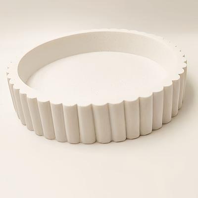 TEMU 1pc Elegant Round Marble-patterned Resin Decorative Tray – For Coffee Tables, Console Decor, And Kitchen Accents, Indoor/outdoor Use, Beautifully Organized And Accessory, Trays For Home Decor Image